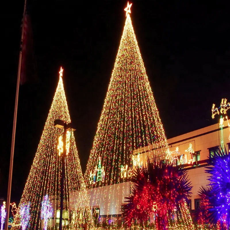 Christmas Trees With Warm LED Lighting