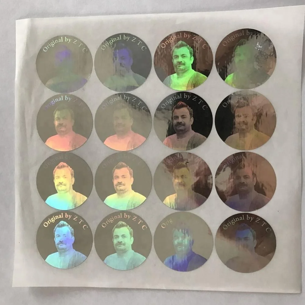 Custom Human Head Picture 3d Round Hologram Sticker Maker
