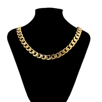 45659 Xuping hot sale 24k gold simple design jewellery+big chain necklace jewelry+mens cuban link chain