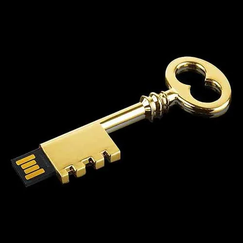 Wedding Gift Golden USB Skeleton Key Shaped Usb Flash Drive 8gb 16gb