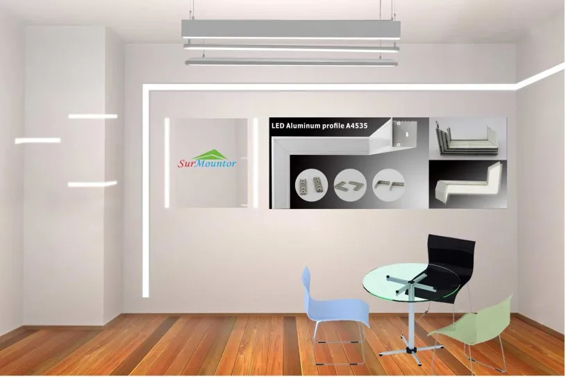 Recessed LED Aluminium Profile for Led Strips Lighting with Spring Clip