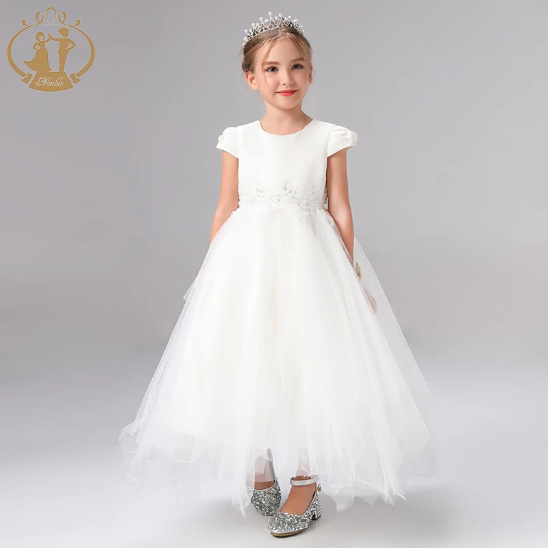 Nimble Latest Design Kid Girls Fancy Flower Wedding Dress Children Model Princess Party Dress Christmas Dresses