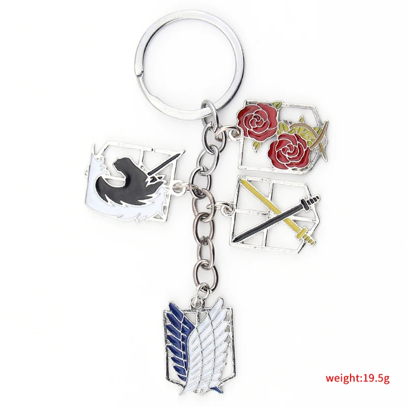 Anime Keychain Attack on Titans Badge Pendant Key Chain