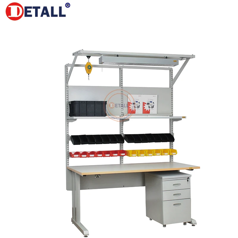 Modern Dental Lab Workbench with Movable Cabinet Metal Bench for Workshop Factory Warehouse Cleanroom Use