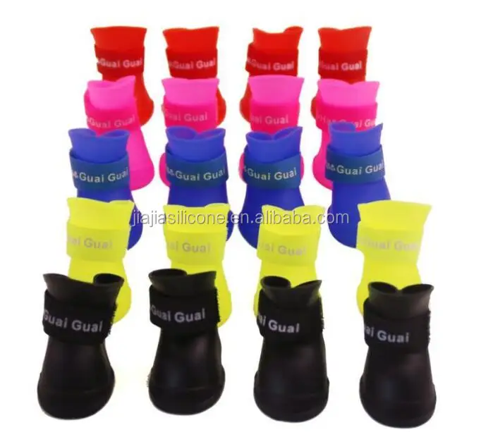 Pet products Собака обувь Для Дождя Дней Конфеты цвет Тедди Antislip Водонепроницаемый собака Резиновая Дождь