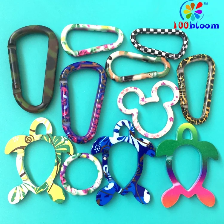 China Hardware Products Factory Retail or Wholesale Promotional Keychain Aluminum Hook Honu Turtle Carabiner Clip
