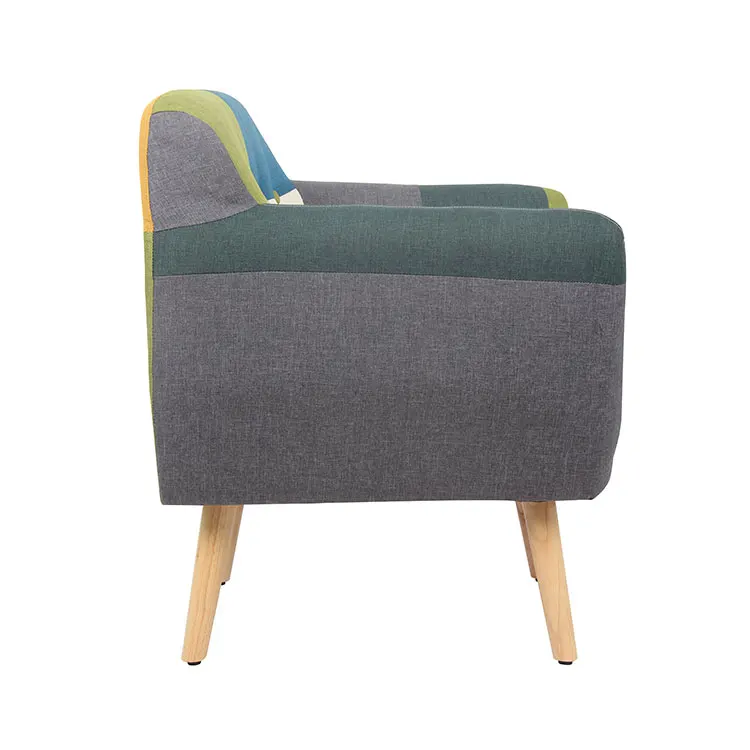 Modern Living Room Simple Design Upholstered Luxury Colorful Patchwork Retro Chairs for Hotel Furniture