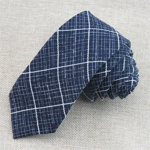 Checked Design Brushed Cotton Men's Tie