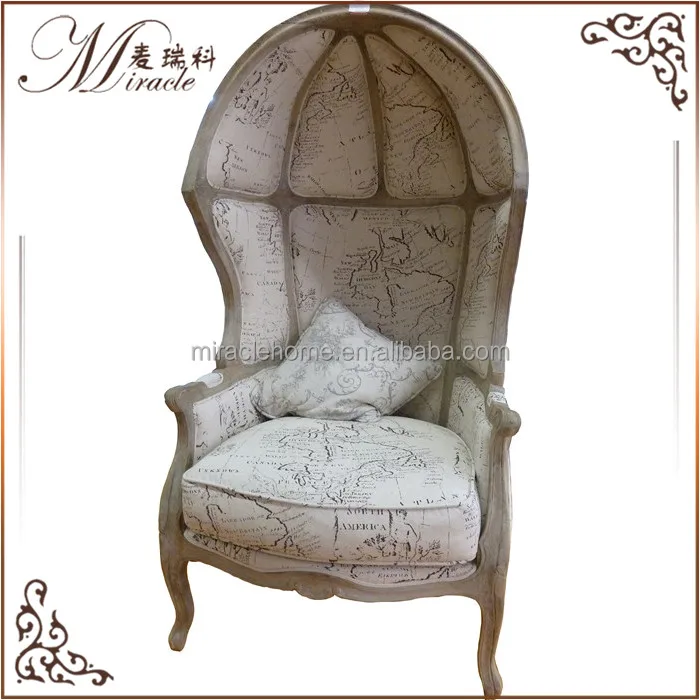 Античный полукупольный стул из массива дерева для отеля