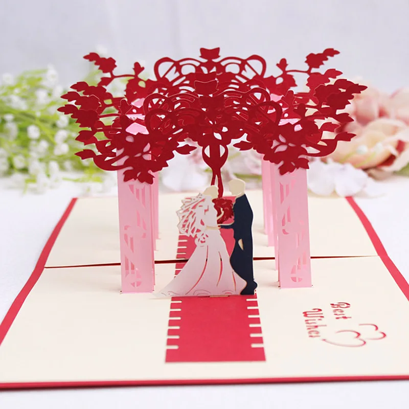 3D Pop Up Greeting Cards  Invitation Christmas Wedding Birthday Valentine Gifts 