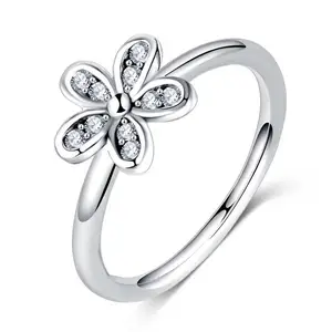 2026 Most Popular American Style Trendy Single Daisy 925 Sterling 14K Silver Plated Women Rings Wholesale Ring Made in China