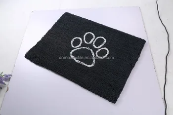 Microfiber Chenille Pet Door Mat TPR Backing Floor Anti Slip noodle rugs