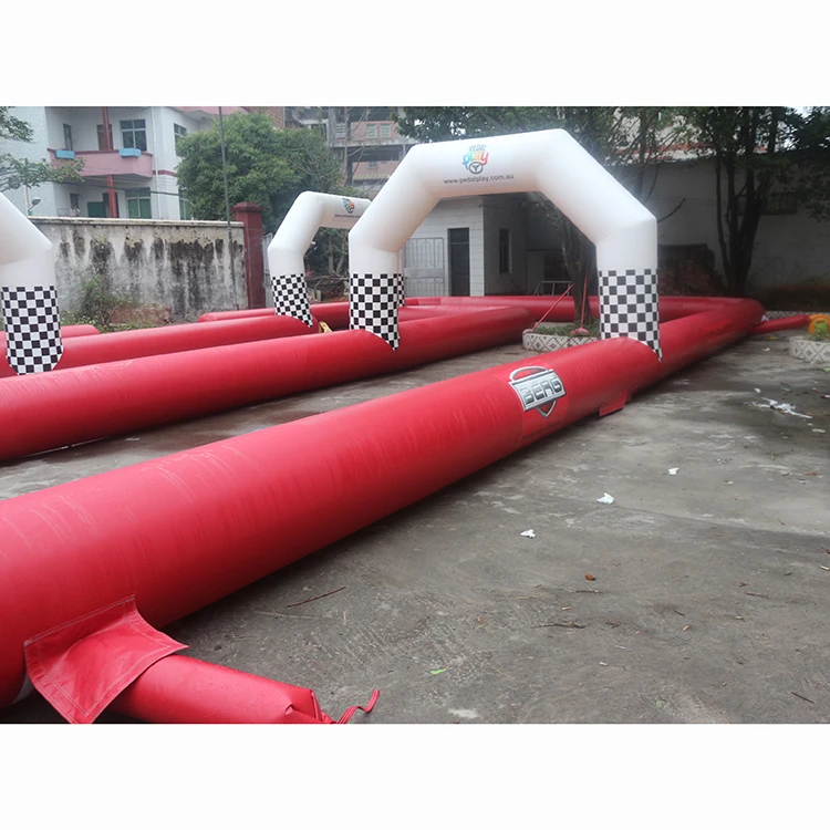 Brave Challenge Fast and Furious 10m Inflatable Race  Go Kart Car air Track