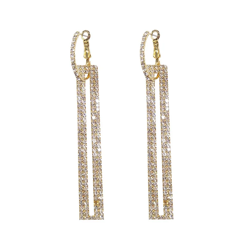 Rhinestone Hoops Earrings LV ( More Colors) – Bling Fashion