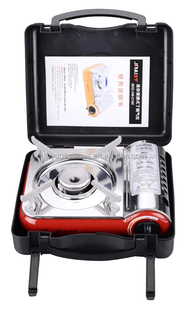 Outdoor Mini Gas Cooktops Camping Portable Gas Cooker Stove With Plastic Box Single Cylinder Gas Stove