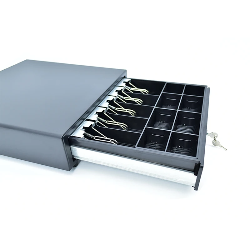 Metal POS Cash Drawer; Cash Register Drawer; Money Drawer; Cash Box; 4B/5B/8C; Rj11, 12v; 410(W) X 420(D) X 100(H) mm