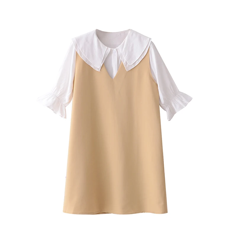 Conjunto De Dos Piezas De Estilo Lolita,Ropa Para Mujer,Novedad Del  2019,Vestido Hasta El Tobillo De Media Manga Con Cuello De Doble Capa - Buy  Vestido De Cuello De Doble Capa,2019 Nuevo Arriver