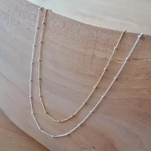 Wholesale Women's Trendy 925 Sterling Silver 18K Gold-Plated Saturn Chain Necklace High Quality Link Chain