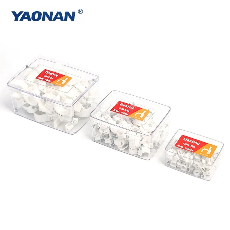 Wall Cable Fix Coaxial Concrete Plastic c Nail Hook Rg6 Cable Clips