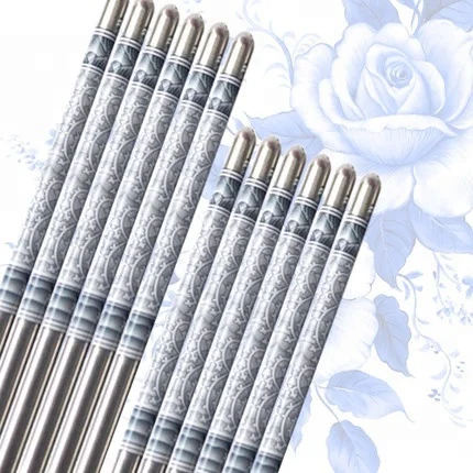 Палочки для еды из нержавеющей стали подарочный набор