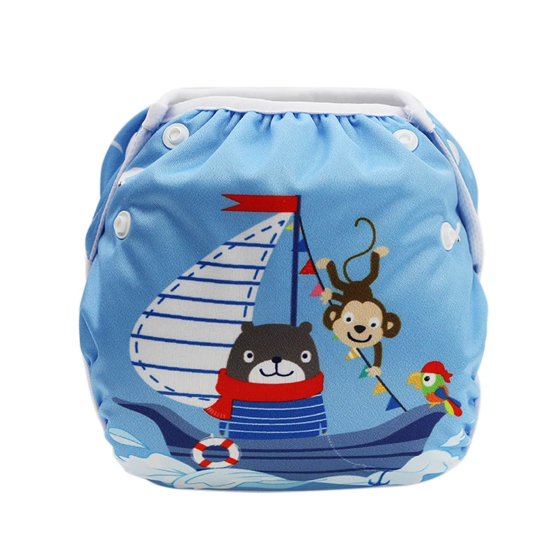 Новый узор Регулируемый Детский тканевый подгузник для плавания