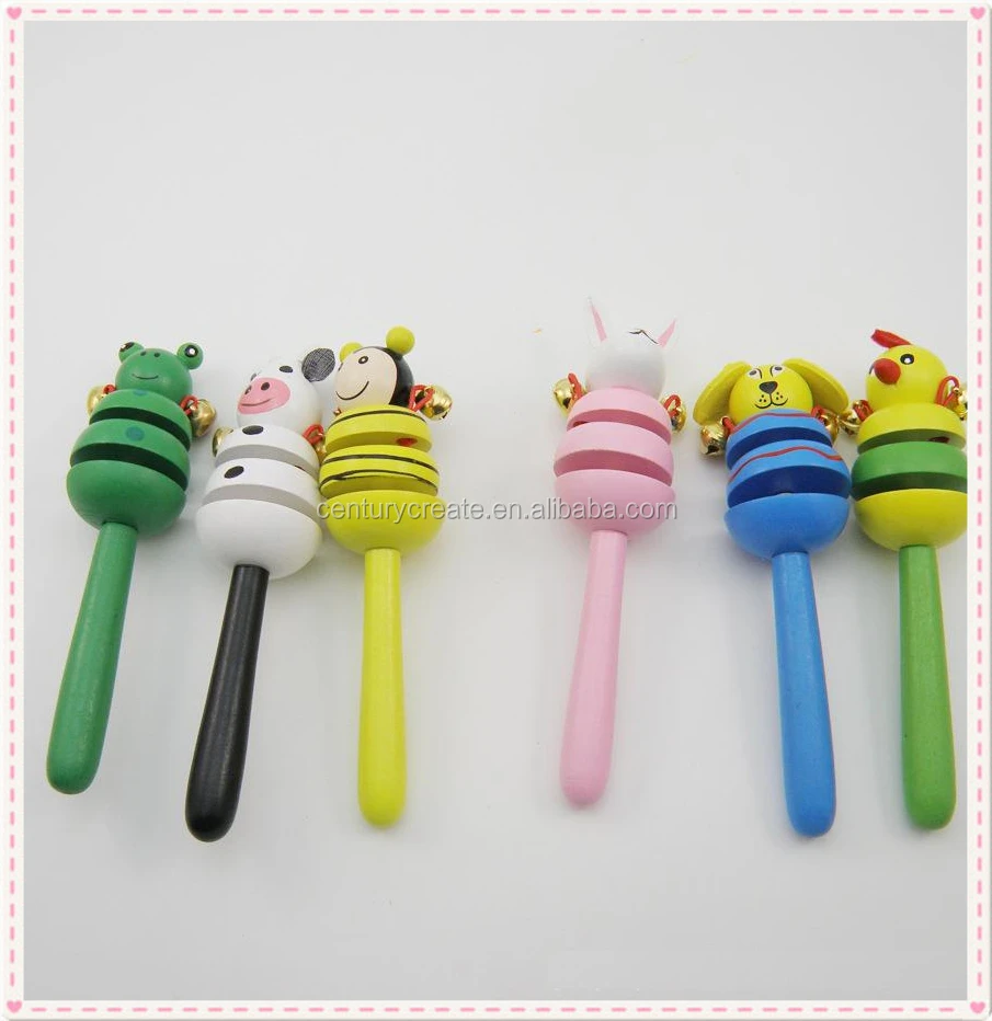Wooden Musical Baby Wrist Rattles Toy with Hand Rattles Features