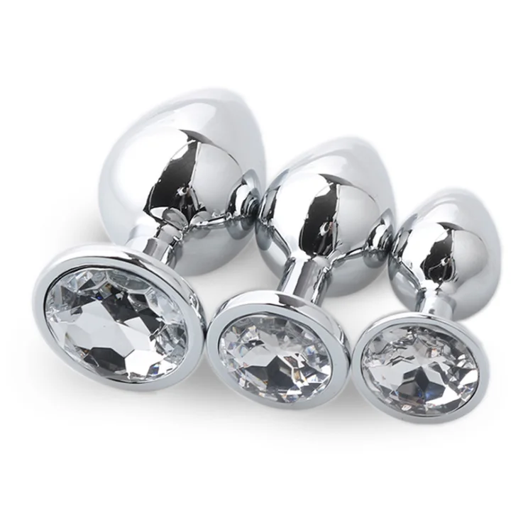 3pcs Metal Stainless Steel Butt Anal Plug Anal Insert Stopper Anus  Stimulator Sex Toys Anal Plug Crystal Adult Sex Product