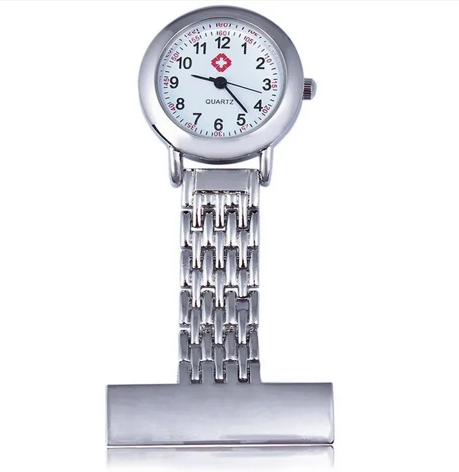 Classic Round Dial Cheap Nurse Watch Promotional Breast Metal Unisex Men and Women Silver Quartz Nurse Watch