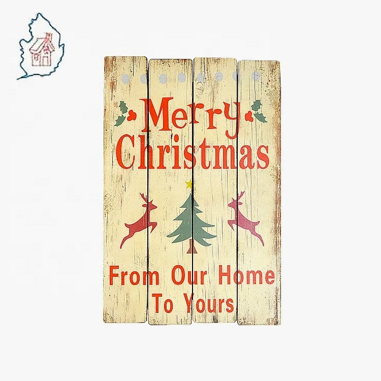 Christmas wooden wall craft plaque signs in customized printing