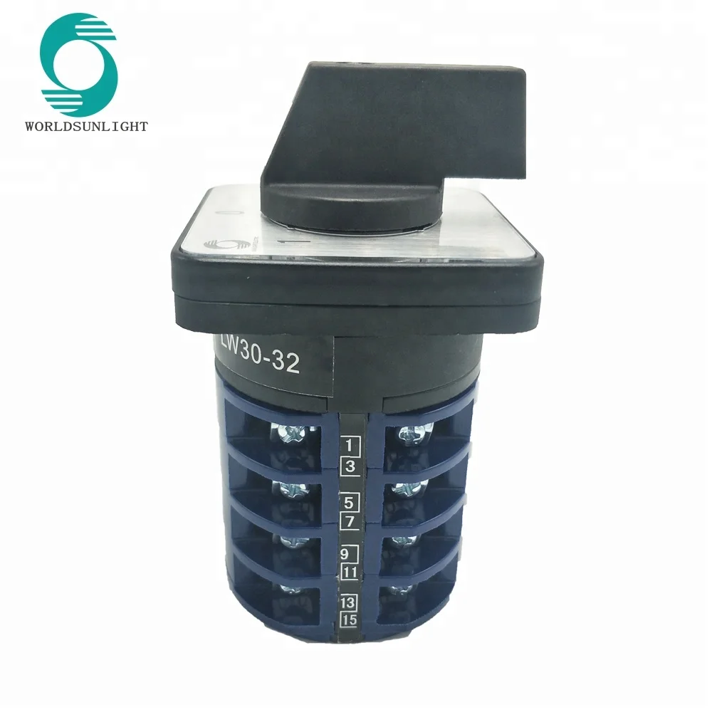 LW26-32 Series 32A 690V Silver Contact Changeover Switch LW26-32 Series Cam  Switch - 32A 690V Rotary Selector With 1-8 Poles & Silver Contacts 32A  Rotary Selector OFF-ON Two Positions LW26 32A 4Poles 16 Terminals Changeover Cam S