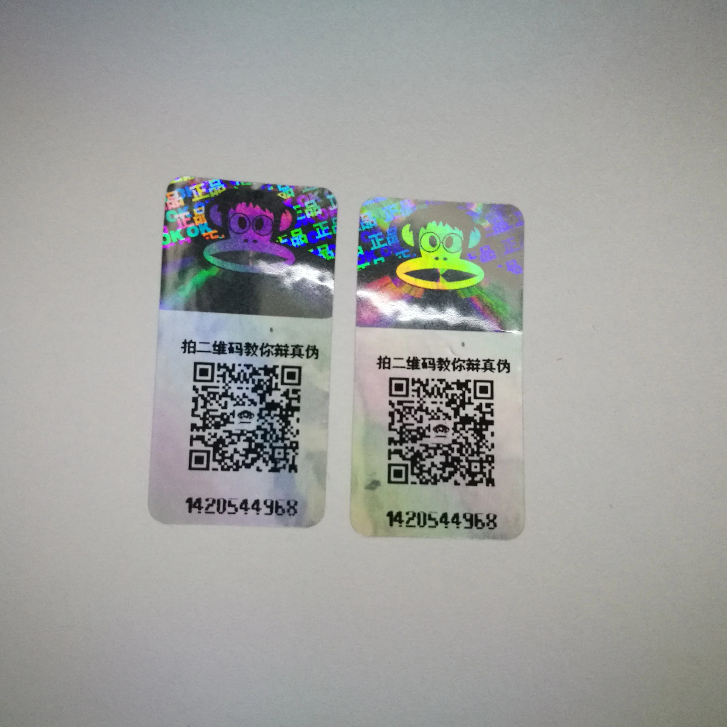 Scratch Off Qr Code / Barcode Covering Random Code Hologram Label/seal