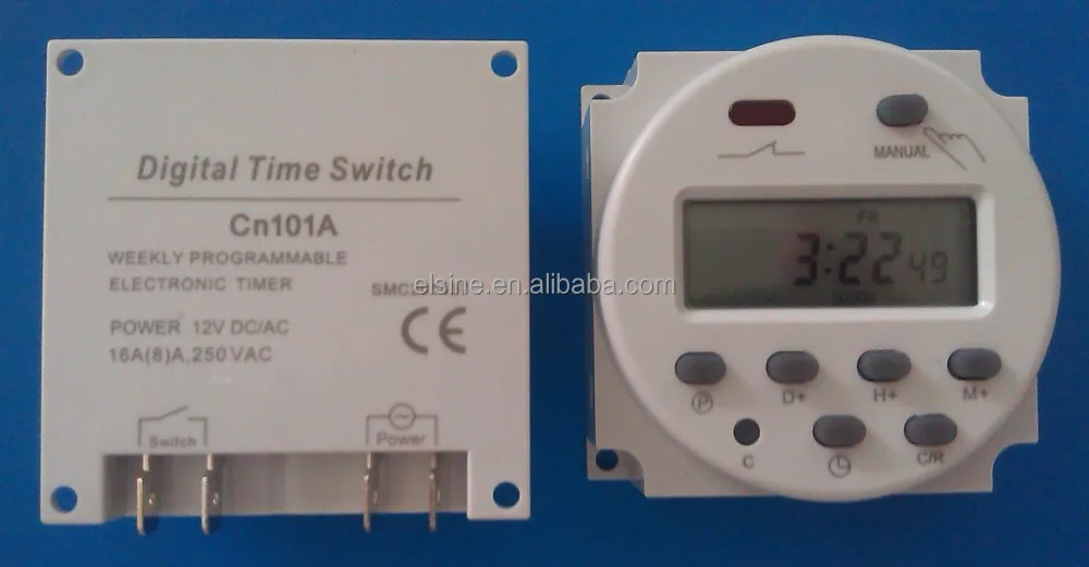 Программируемый электронный таймер на неделю 12 В (THC-101A, CN101A)