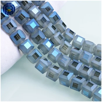 Wholesale Square shape crystal cube beads for cloth decorating