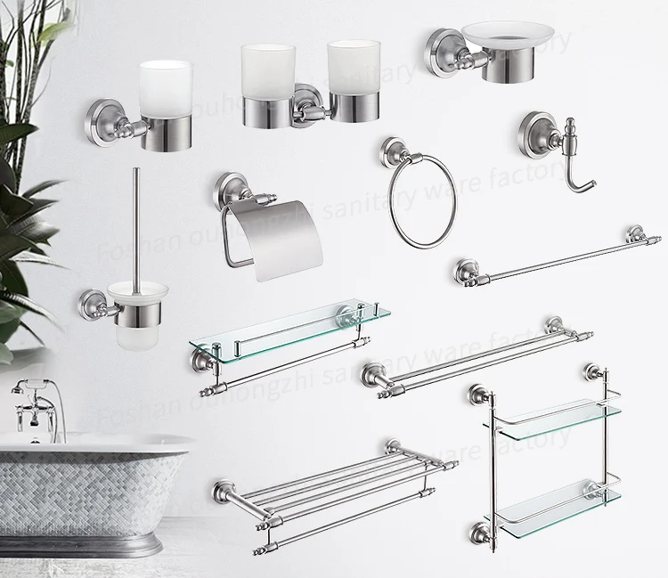 Modern Luxury Toilet Accessories Stainless Steel Metal Bathroom