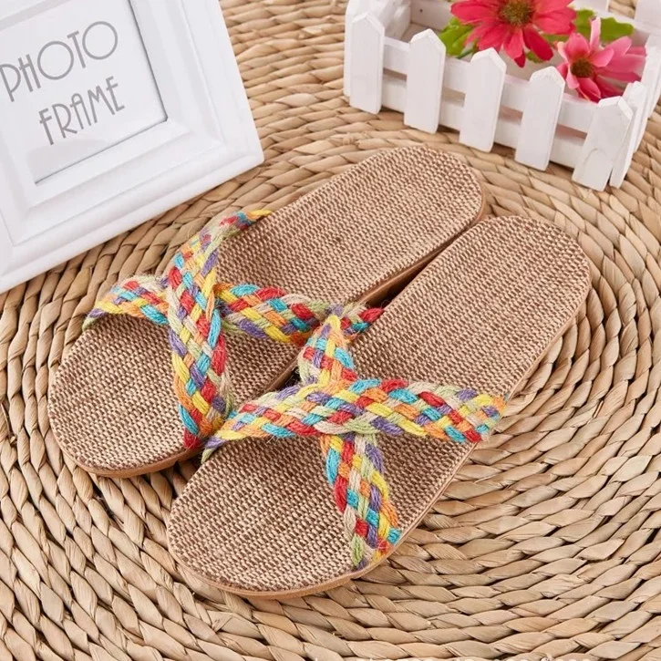 Pantofole Antiscivolo Ciabatte Paglia Donna Infradito Donna Estivo