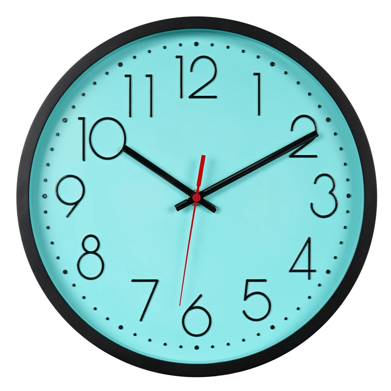 Custom 12 Inch Quiet Quartz Simple Wall Clocks Simple Silent Promotional Plastic Decorative 3d Wall Clock
