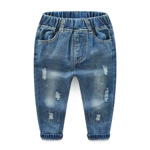 Boys Plain Skinny Ripped Casual  Pants Jeans with China Manufacturer