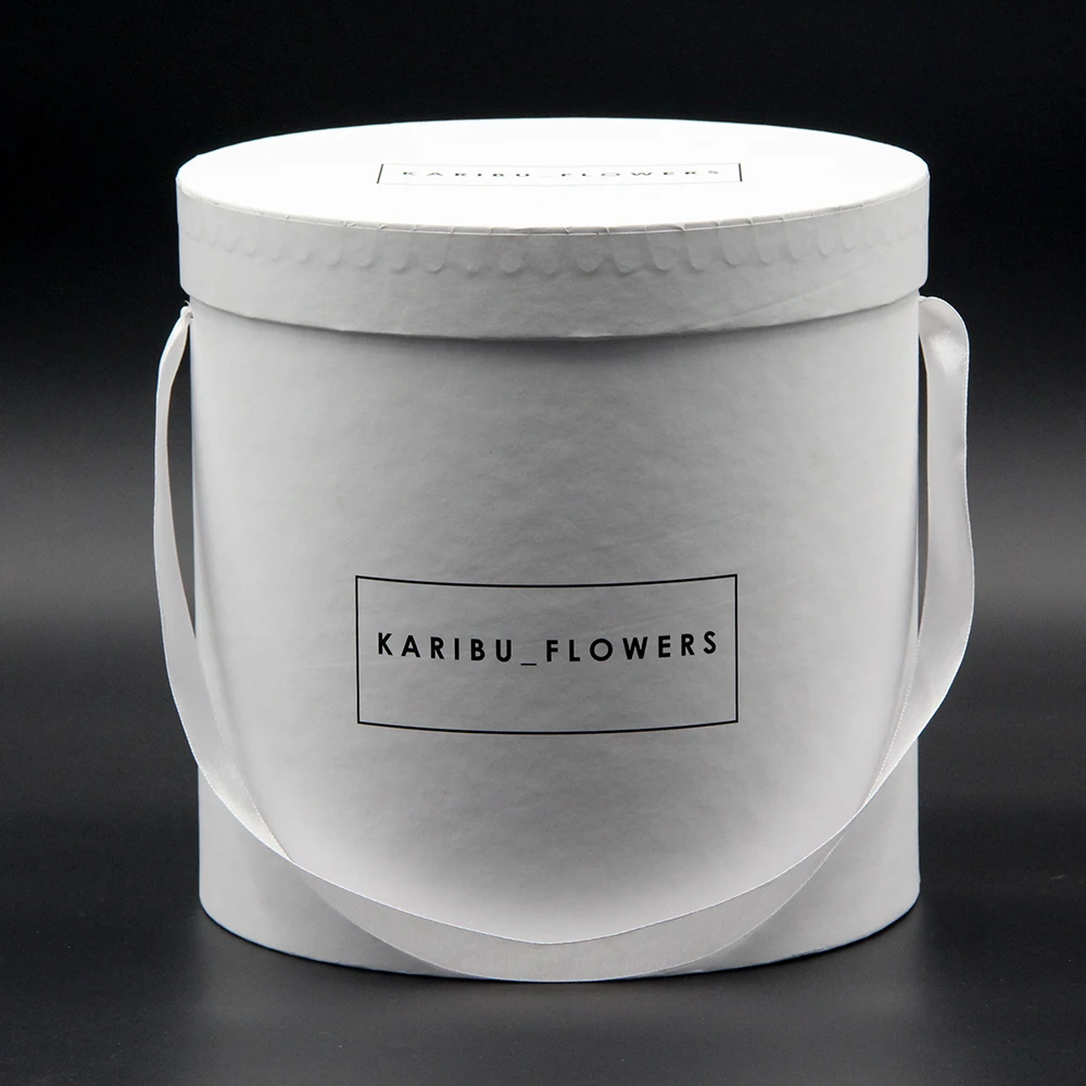 Роскошная Черная цилиндрическая картонная круглая подарочная коробка для цветов оптом