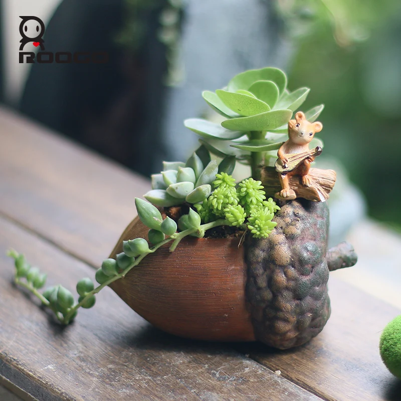 Roogo каучуковые мини-цветочные горшки в форме лесного