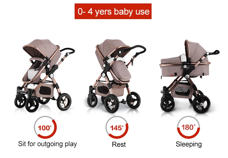 
Коляска для младенца детская коляска 3 в 1 для новорожденных, младенцев, спальную корзинку качели складной малоенькая прогулочная коляска 