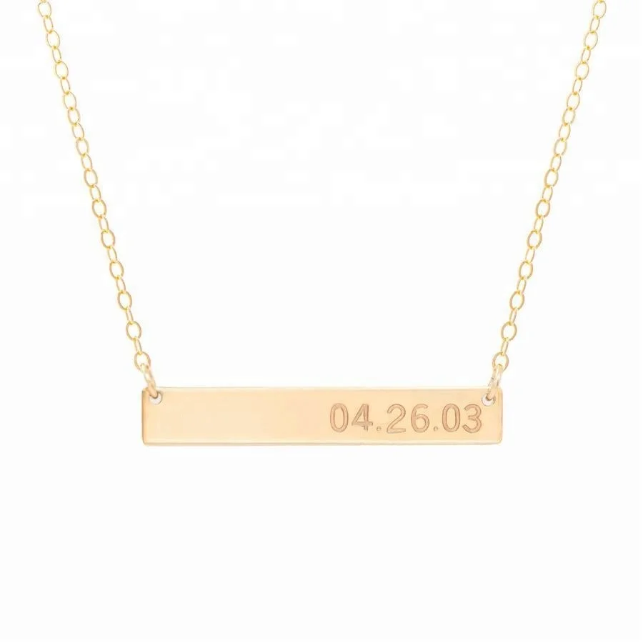 FINE JEWELRY Personalized Roman Numeral Date Bar Pendant Necklace |  Hawthorn Mall