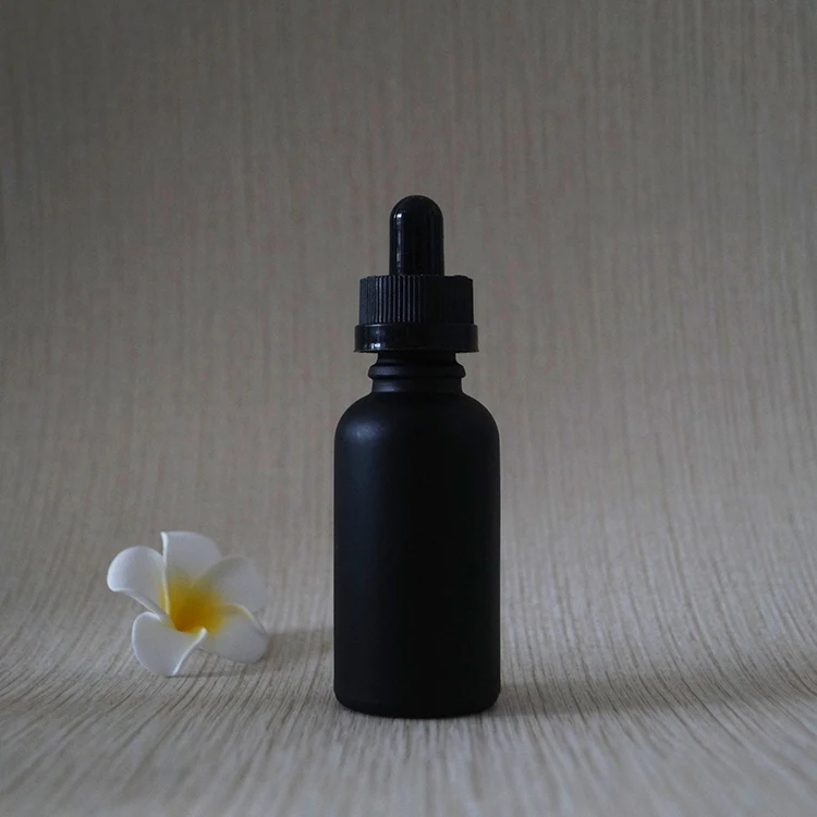 30ml 50ml 100ml essential oil matte frosted black measuring serum glass dropper bottle paper cardboard tube cosmetic packaging
