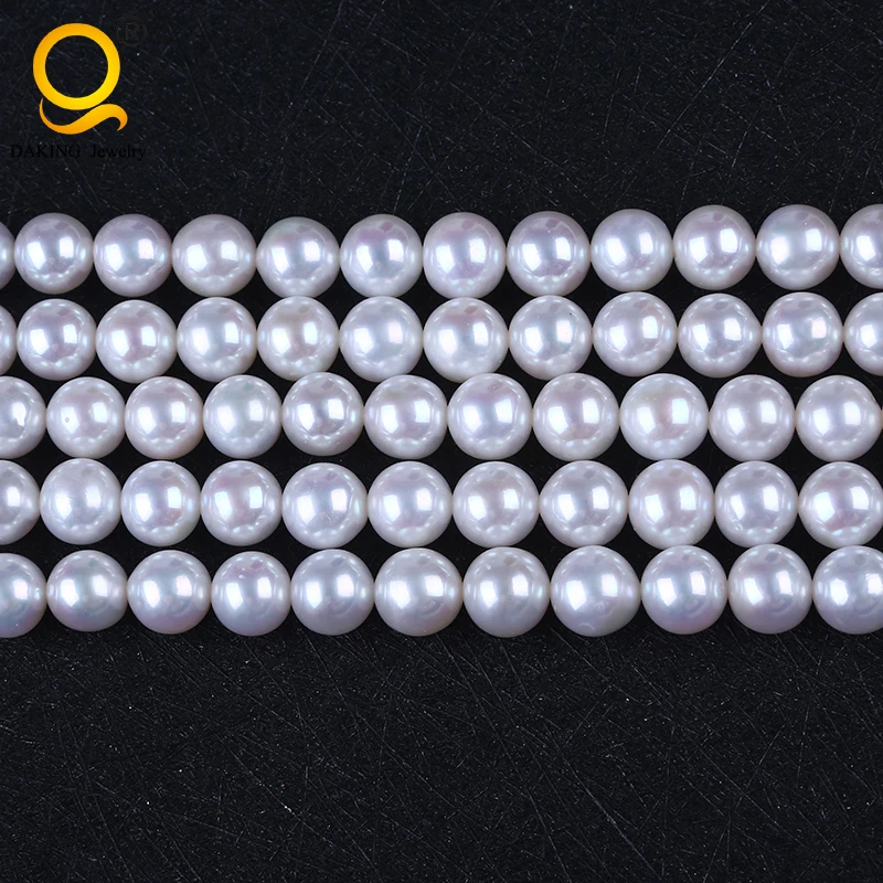 AAAA 8mm 9mm White Akoya Round Shape Seawater Pearl Strand