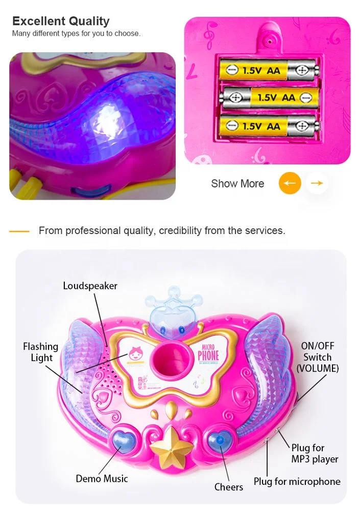 Детский игрушечный музыкальный инструмент с батарейным питанием караоке музыка детская подставка для микрофона