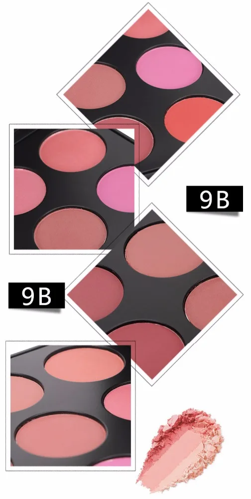 
Блестящая пудра, 9 цветов, без этикетки, макияж, румяна, бронзер, палитра с пользовательским логотипом 