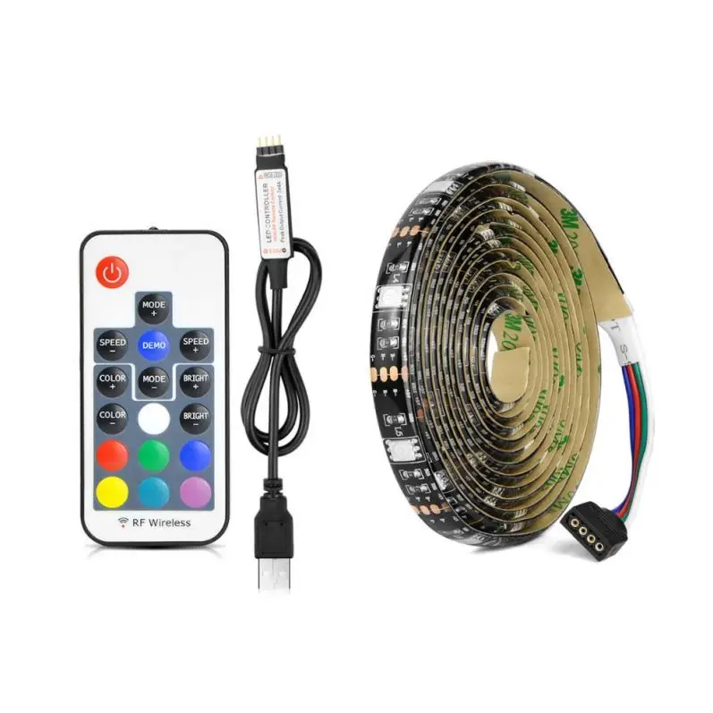 DC5V Non-waterproof USB RGB 5050 LED Strip TV Backlight Kit 17 Keys - Foto 5