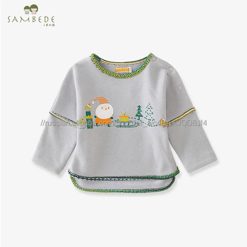 Sambede верхняя одежда для маленьких мальчиков верхняя одежда мягкий frabic футболка с длинными рукавами для зимы SM6D5742