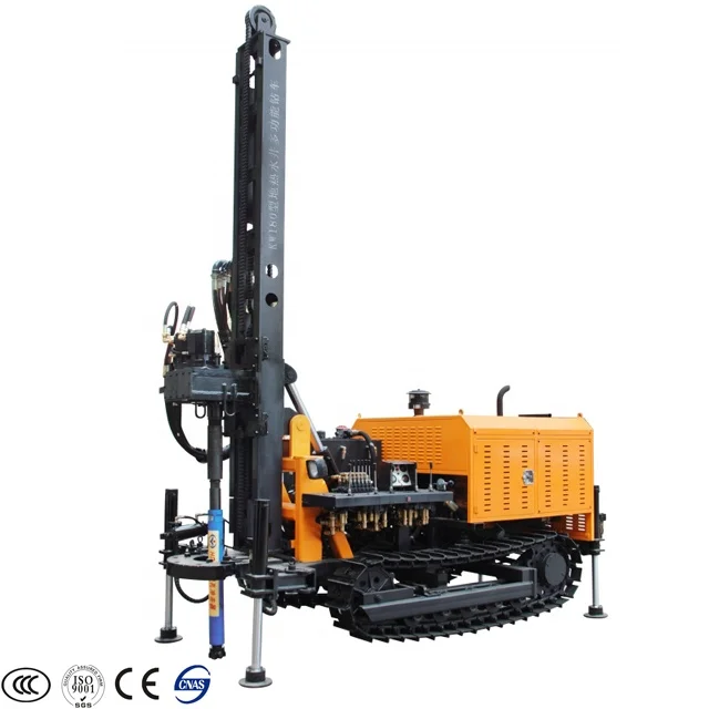 
 Kaishan KW180 180m depth 2m drill pipe crawler water well drilling rig to dig deep well/drilling m