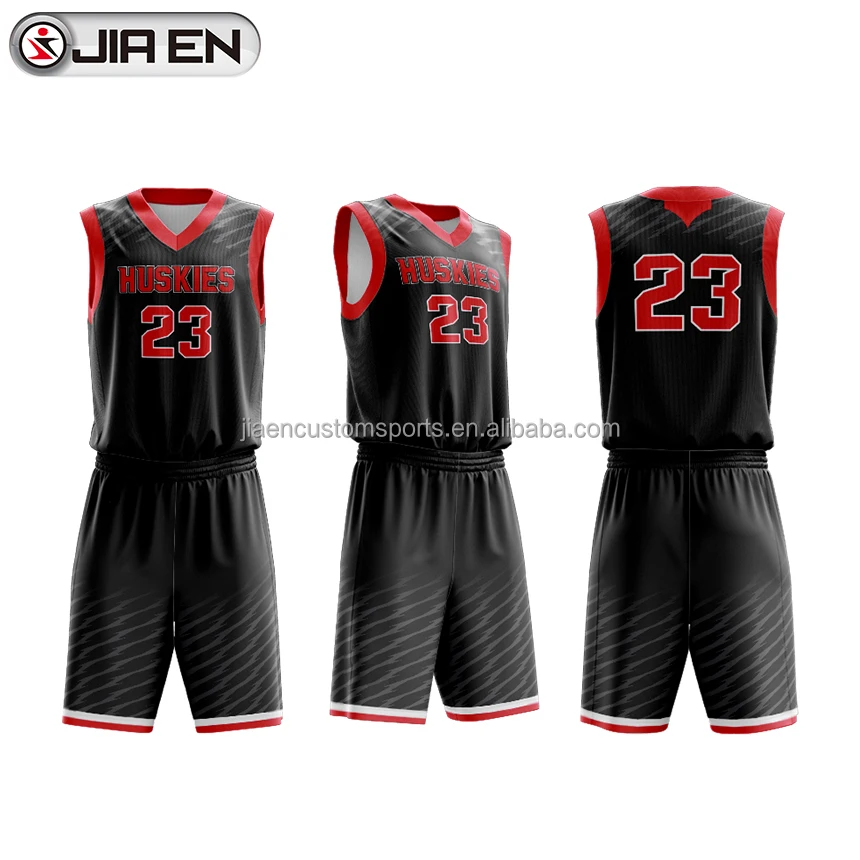 Gradient Red Black Basketball Singlet Shorts Sublimation Basketball Uniform  - China Custom Basketball Jersey and Gradient Color Basketball Uniform  price