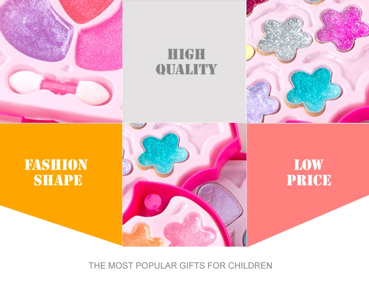 Three Compartments Ice Cream Shape Make up Palette Cosmetic Set Toys for Girl